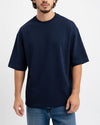 Oversized Cotton T-Shirt Donker Blauw