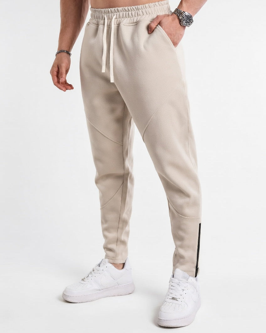Relaxed Tapered Joggers Beige