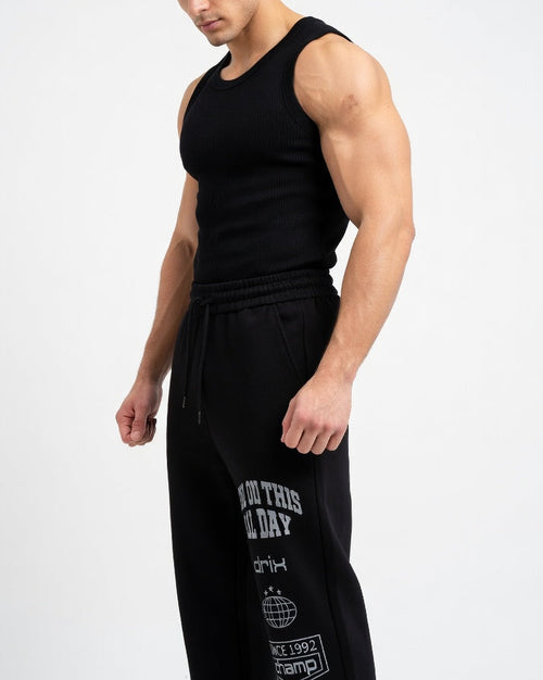 Alpha Ribbed Slim Tank Zwart