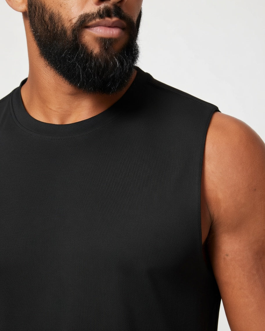 Athletic Slim Fit Tank Zwart