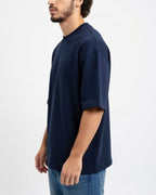 Oversized Cotton T-Shirt Donker Blauw