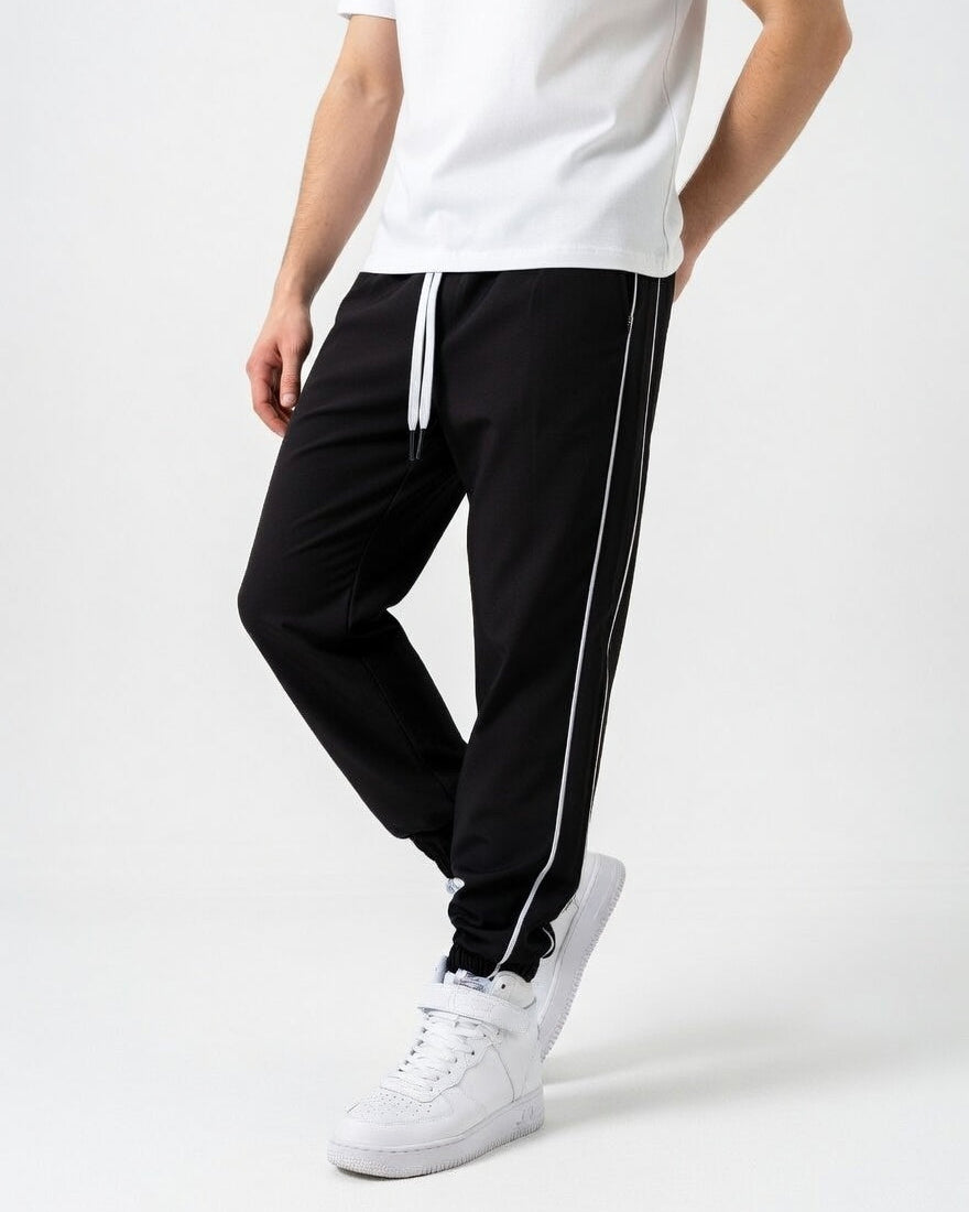 Double Stripe Track Pants Zwart