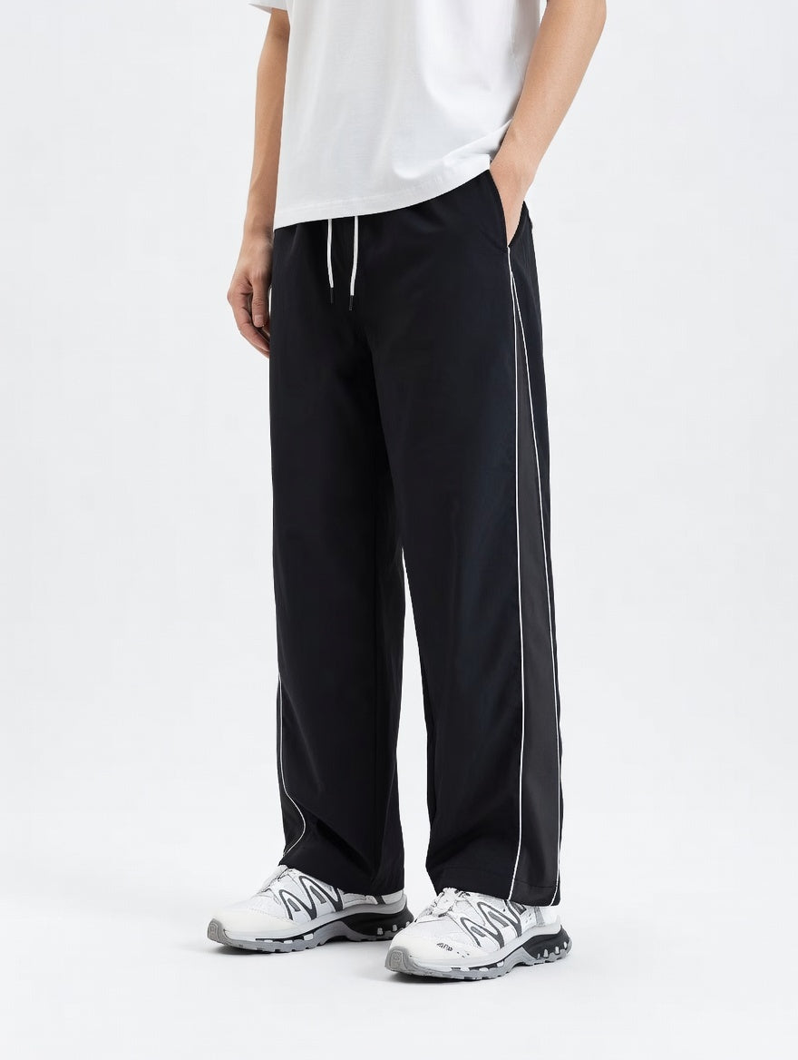 Wide Fit Track Pants Zwart