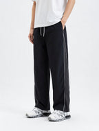 Wide Fit Track Pants Zwart