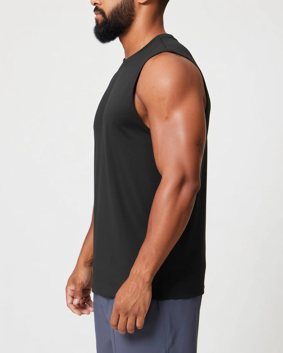 Athletic Slim Fit Tank Zwart