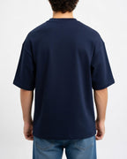 Oversized Cotton T-Shirt Donker Blauw