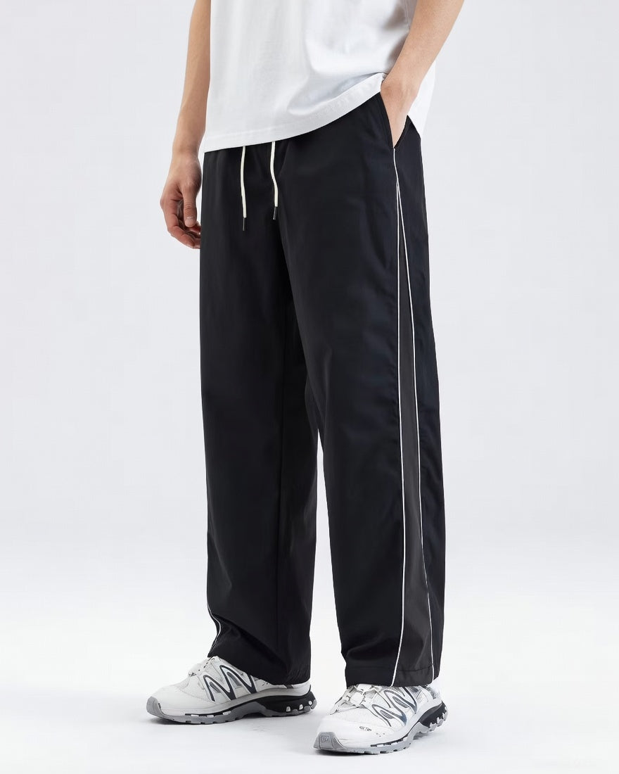 Wide Fit Track Pants Zwart