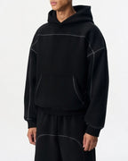 Outline Stitch Hoodie Zwart