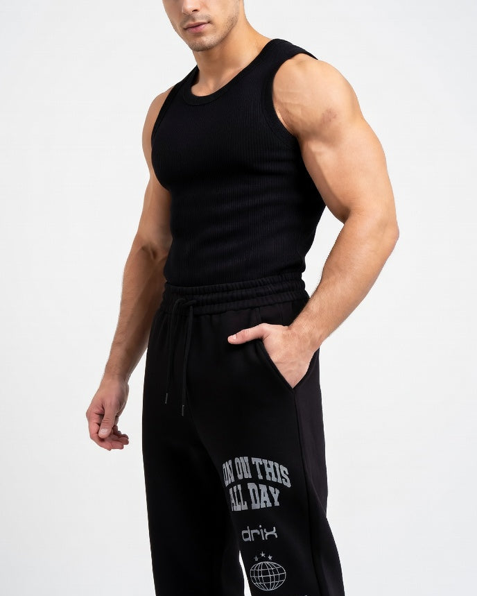 Alpha Ribbed Slim Tank Zwart